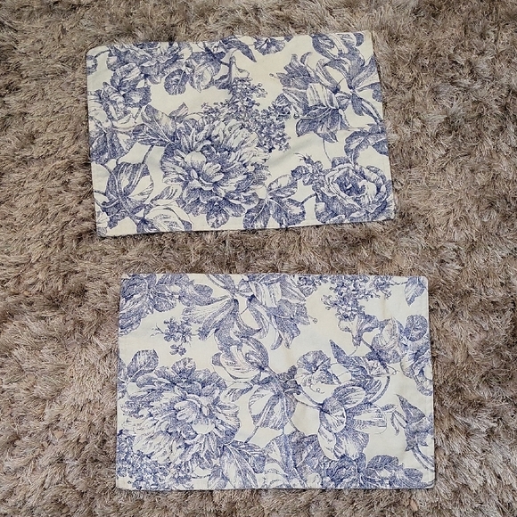 Floral Blue and White Placemats - Picture 1 of 4